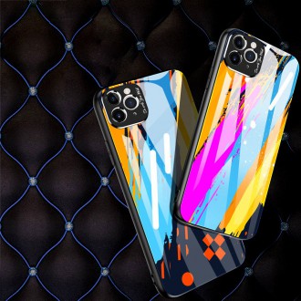 Color Glass Case Durable Cover with Tempered Glass Back and camera cover iPhone 11 Pro Max pattern 1