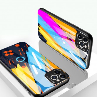 Color Glass Case Durable Cover with Tempered Glass Back and camera cover iPhone 11 Pro Max pattern 1