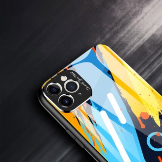 Color Glass Case Durable Cover with Tempered Glass Back and camera cover iPhone 11 Pro Max pattern 1