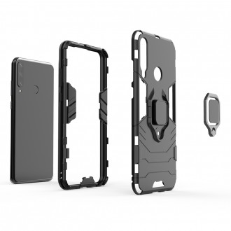 Ring Armor Case Kickstand Tough Rugged Cover for Huawei Y6p blue