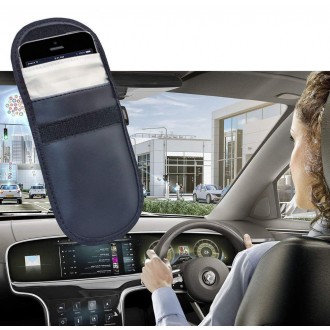 Anti-theft Car Key Pouch Radio Blocking Pouch Keyless Faraday Box Faraday Cage 14cm with 10cm Black