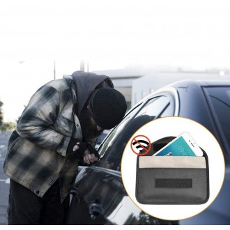 Anti-theft Case for Car Keys Phone Radio Blocking Faraday Box Faraday Cage 20cm x 11cm Black