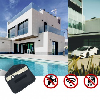 Anti-theft Case for Car Keys Phone Radio Blocking Faraday Box Faraday Cage 20cm x 11cm Black