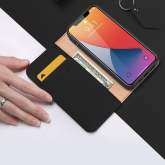DUX DUCIS Wish Genuine Leather Bookcase type case for iPhone 12 Pro / iPhone 12 black