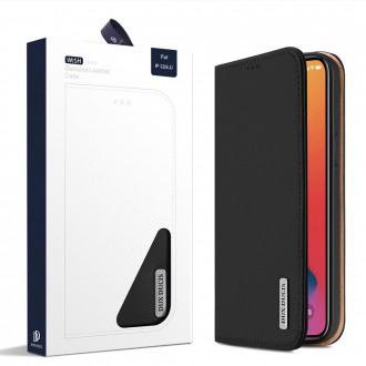 DUX DUCIS Wish Genuine Leather Bookcase type case for iPhone 12 Pro / iPhone 12 black