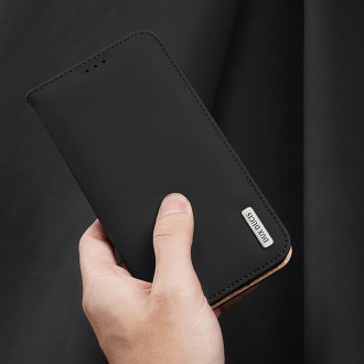 DUX DUCIS Wish Genuine Leather Bookcase type case for iPhone 12 Pro / iPhone 12 black