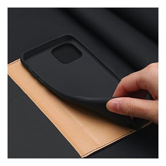 DUX DUCIS Wish Genuine Leather Bookcase type case for iPhone 12 Pro Max red