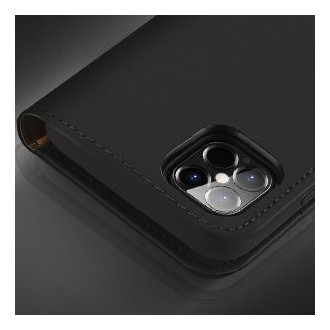 DUX DUCIS Wish Genuine Leather Bookcase type case for iPhone 12 Pro Max red
