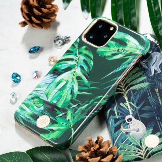Kingxbar Blossom case decorated with original Swarovski crystals iPhone 11 Pro multicolour (Leaf)