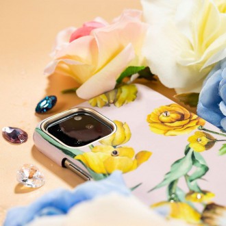 Kingxbar Blossom case decorated with original Swarovski crystals iPhone 11 Pro multicolour (Leaf)