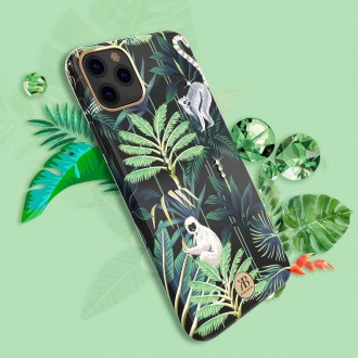 Kingxbar Blossom case decorated with original Swarovski crystals iPhone 11 Pro multicolour (Leaf)