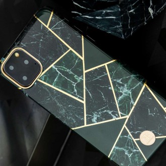 Kingxbar Marble Series case decorated printed marble iPhone 11 Pro green