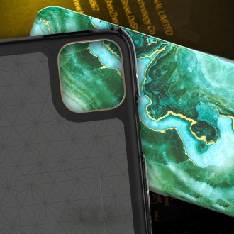 Kingxbar Marble Series case decorated printed marble iPhone 11 Pro green