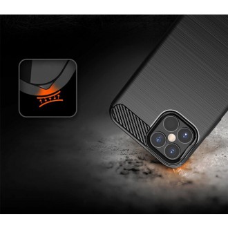 Carbon Case Flexible Cover TPU Case for iPhone 12 Pro Max black