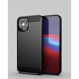 Carbon Case Flexible Cover TPU Case for iPhone 12 Pro Max black