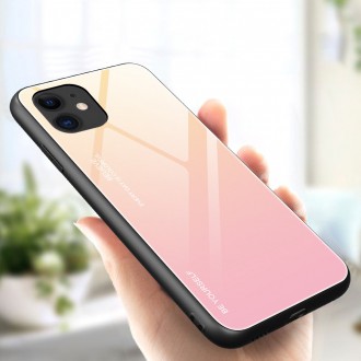 Gradient Glass Durable Cover with Tempered Glass Back iPhone 12 Pro / iPhone 12 pink