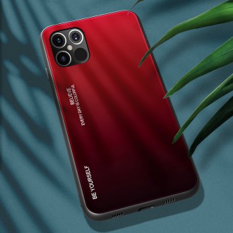 Gradient Glass Durable Cover with Tempered Glass Back iPhone 12 Pro Max black-red