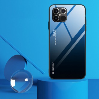 Gradient Glass Durable Cover with Tempered Glass Back iPhone 12 Pro Max black-blue