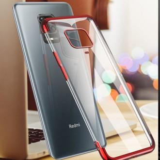 Clear Color Case Gel TPU Electroplating frame Cover for Xiaomi Redmi 10X 4G / Xiaomi Redmi Note 9 red