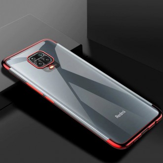 Clear Color Case Gel TPU Electroplating frame Cover for Xiaomi Redmi 10X 4G / Xiaomi Redmi Note 9 red