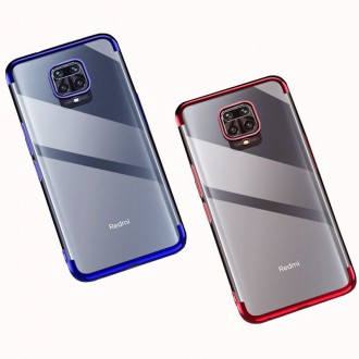 Clear Color Case Gel TPU Electroplating frame Cover for Xiaomi Redmi 10X 4G / Xiaomi Redmi Note 9 red