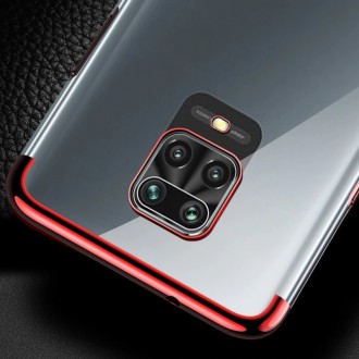 Clear Color Case Gel TPU Electroplating frame Cover for Xiaomi Redmi 10X 4G / Xiaomi Redmi Note 9 red