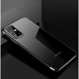 Clear Color Case Gel TPU Electroplating frame Cover for Samsung Galaxy A41 black