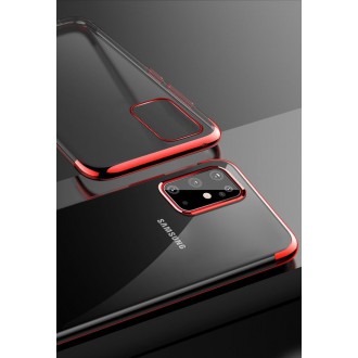 Clear Color Case Gel TPU Electroplating frame Cover for Samsung Galaxy A41 black