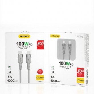 Dudao cable USB Type C cable - USB Type C 5 A 100 W Power Delivery Quick Charge 3.0 480 Mbps 1 m