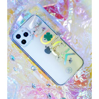 Kingxbar Lucky Series case decorated with original Swarovski crystals iPhone 12 mini transparent (Clover)