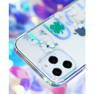 Kingxbar Lucky Series case decorated with original Swarovski crystals iPhone 12 mini transparent (Clover)