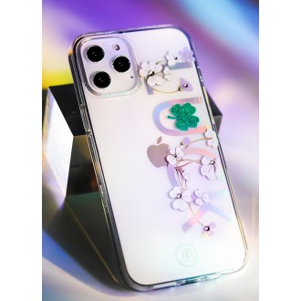 Kingxbar Lucky Series case decorated with original Swarovski crystals iPhone 12 mini transparent (Clover)