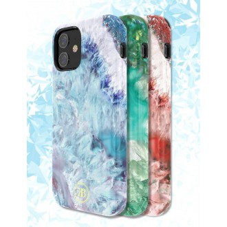 Kingxbar Agate Series case decorated printed Agate iPhone 12 mini green