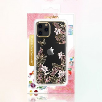 Kingxbar Butterfly Series shiny case decorated with original Swarovski crystals iPhone 12 mini blue