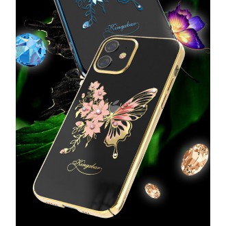 Kingxbar Butterfly Series shiny case decorated with original Swarovski crystals iPhone 12 mini blue