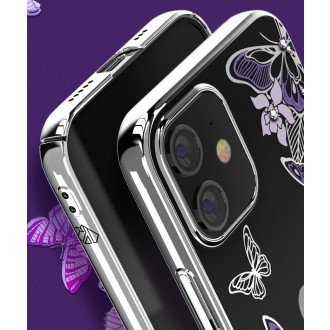 Kingxbar Butterfly Series shiny case decorated with original Swarovski crystals iPhone 12 mini blue