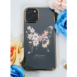 Kingxbar Butterfly Series shiny case decorated with original Swarovski crystals iPhone 12 mini blue