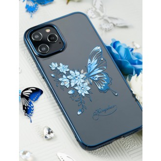Kingxbar Butterfly Series shiny case decorated with original Swarovski crystals iPhone 12 mini blue