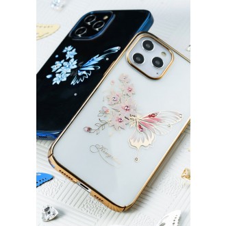 Kingxbar Butterfly Series shiny case decorated with original Swarovski crystals iPhone 12 mini blue