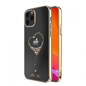 Kingxbar Wish Series case decorated with original Swarovski crystals iPhone 12 Pro Max golden