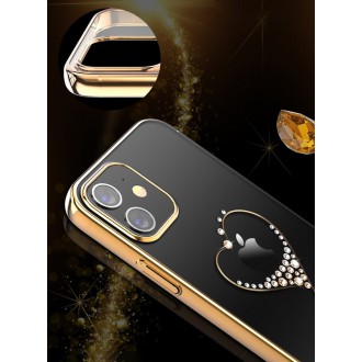 Kingxbar Wish Series case decorated with original Swarovski crystals iPhone 12 Pro Max golden