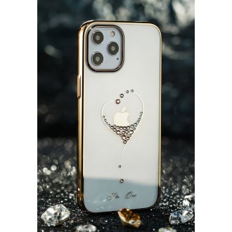 Kingxbar Wish Series case decorated with original Swarovski crystals iPhone 12 Pro Max golden