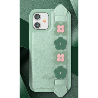 Kingxbar Sweet Series case decorated with original Swarovski crystals iPhone 12 Pro / iPhone 12 green