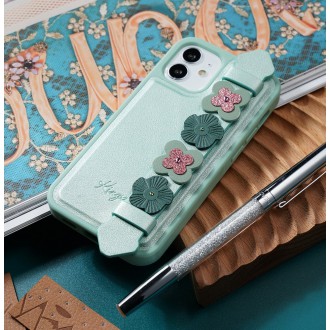 Kingxbar Sweet Series case decorated with original Swarovski crystals iPhone 12 Pro / iPhone 12 green