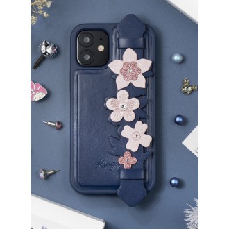 Kingxbar Sweet Series case decorated with original Swarovski crystals iPhone 12 Pro / iPhone 12 blue