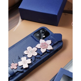 Kingxbar Sweet Series case decorated with original Swarovski crystals iPhone 12 Pro / iPhone 12 blue