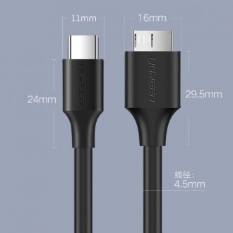 Ugreen cable USB Type C - micro USB Type B SuperSpeed 3.0 cable 1m black (US312 20103)