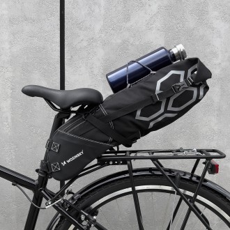 Wozinsky spacious bicycle saddle bag saddle bag large 12l black (WBB9BK)