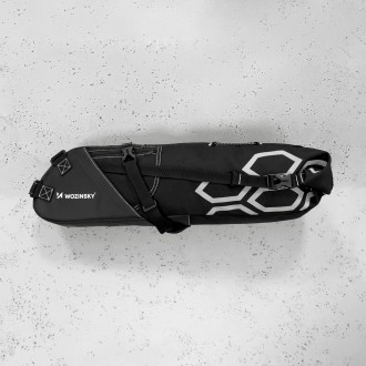 Wozinsky spacious bicycle saddle bag saddle bag large 12l black (WBB9BK)