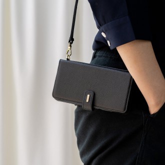 Ringke Folio Signature genuine leather case with flap and shoulder strap for Samsung Galaxy Note 20 black (FS79R55)